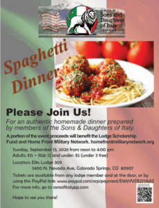 2026 Spaghetti dinner Flyer